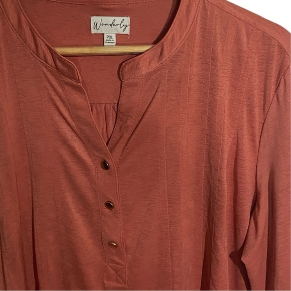 Wonderly 3/4 Sleeve Pumpkin Peasant‎ Top - Picture 4 of 6